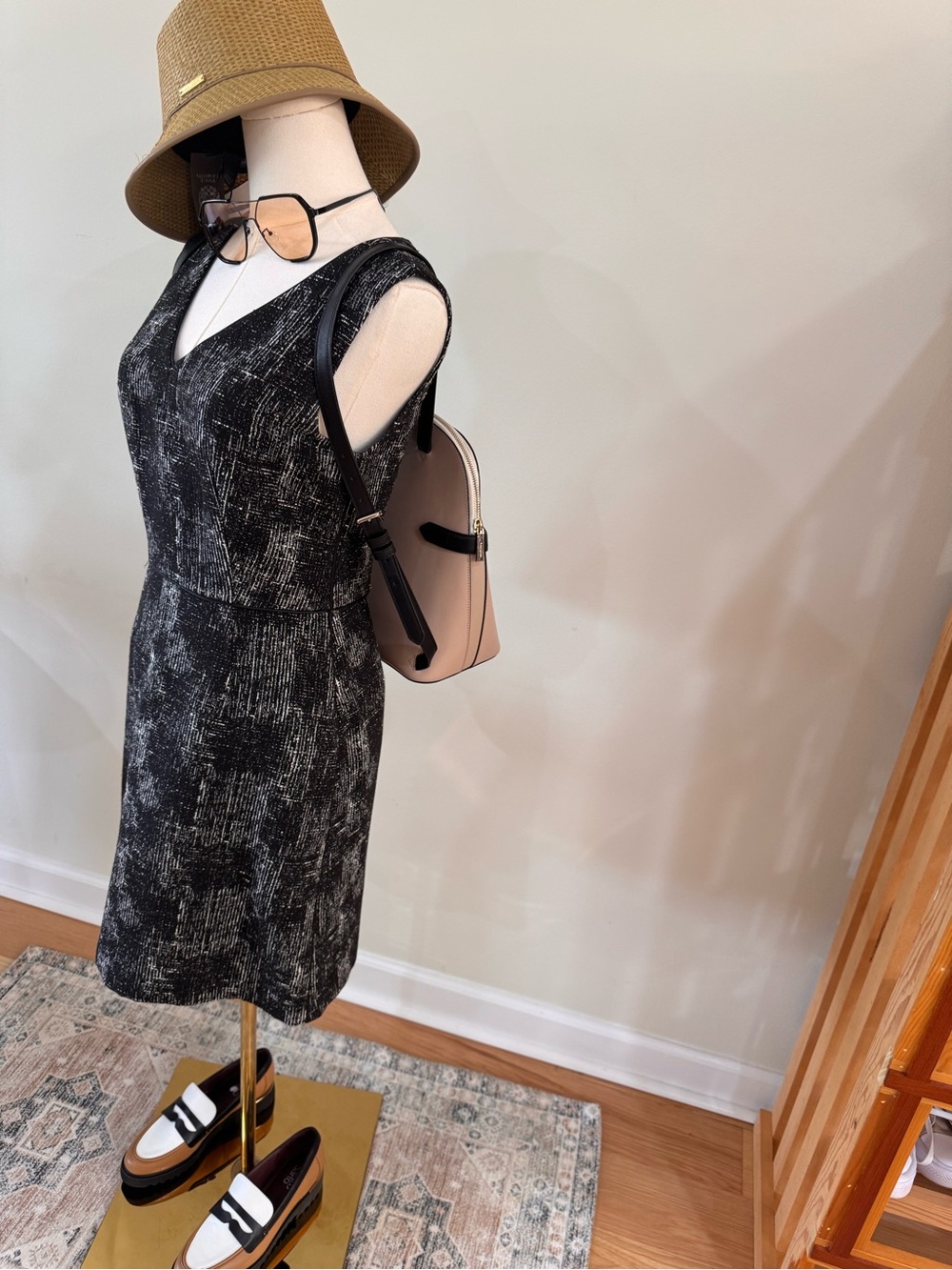 reiss textured abstract sheath dress